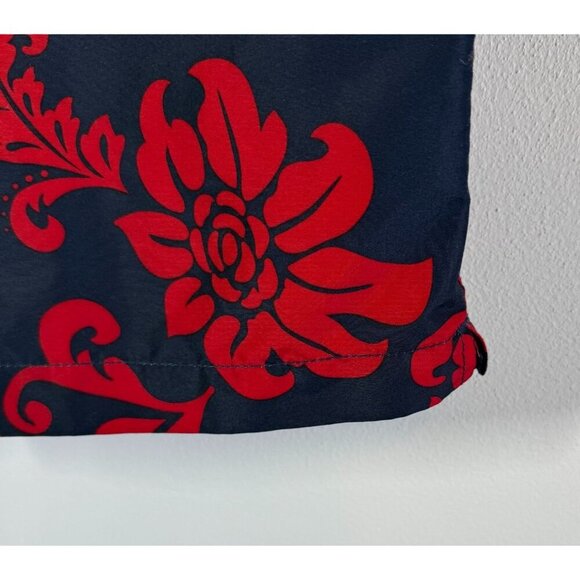 Lands' End Mens Swim Trunks Blue/Red Hawaiian Print Medium Drawstring/Elastic - Picture 8 of 12